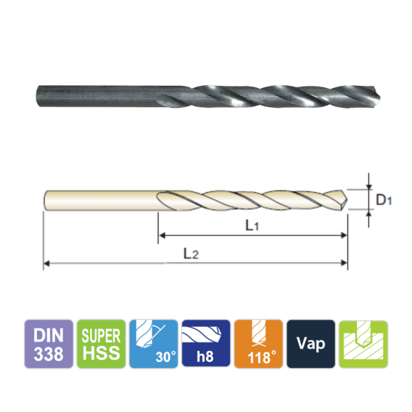 Set 10 burghie, Super HSS, 7.3x69x109mm, Cod Produs: DSH105073 - imagine 2