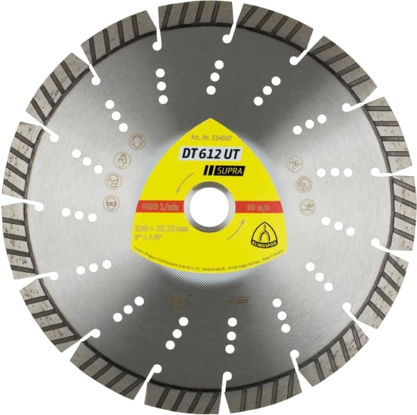 dt_612ut.jpg DT 612 UT Disc diamantat de debitare, 230 x 2,6 x 22,23 mm 15 Segmente 42 x 2,6 x 12 mm, standard turbo, - imagine 1