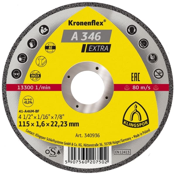 kt_a346_340936.jpg A 346 EX Discuri debitare, 115 x 1,6 x 22,23 mm Drept, Set 25 buc. - imagine 1