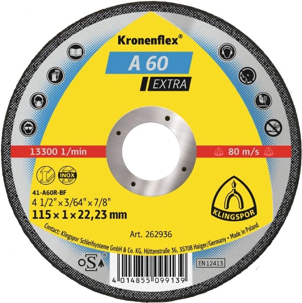 kt_a60ex_262936.jpg A 60 EX Discuri debitare, 115 x 1 x 22,23 mm Drept, Set 25 buc. - imagine 1