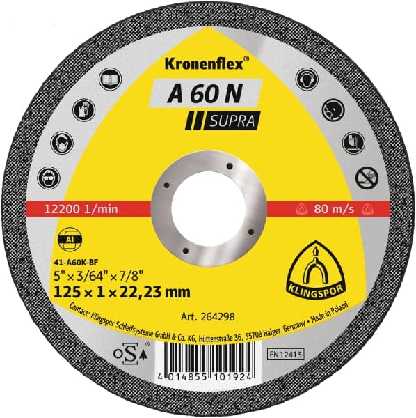 kt_a60nsu.jpg A 60 N Discuri debitare, 125 x 1 x 22,23 mm Drept, Set 25 buc. - imagine 1